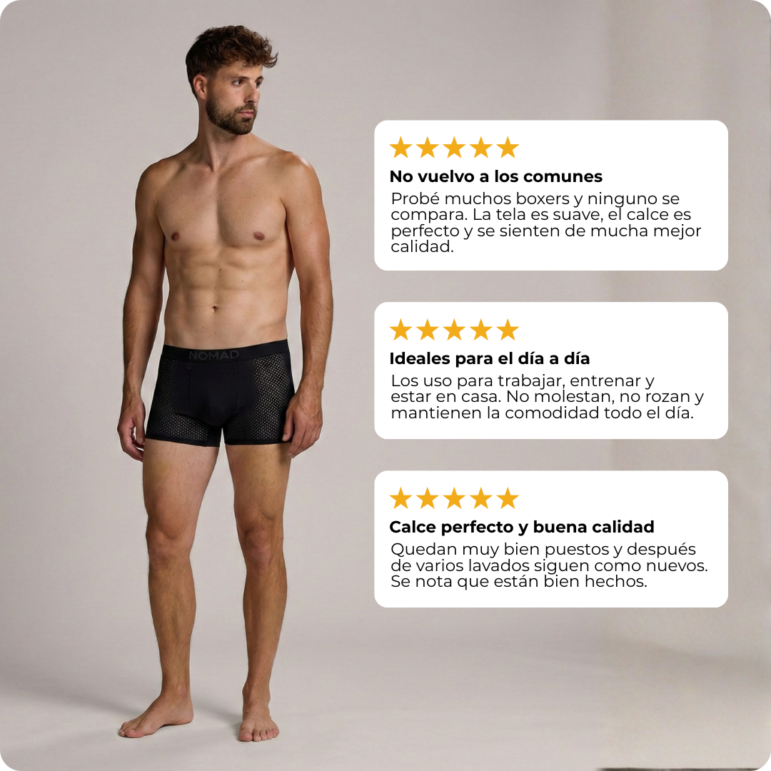 BOXER DE FIBRA DE BAMBÚ PREMIUM - PACK 4X1 NOMAD