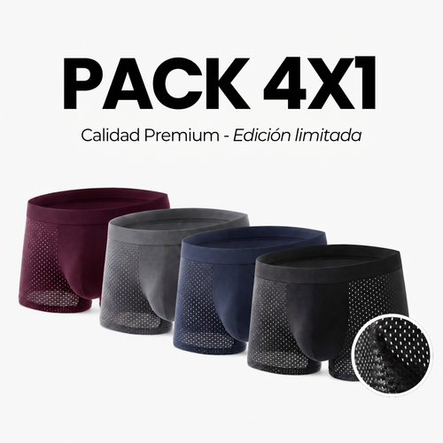 BOXER DE FIBRA DE BAMBÚ PREMIUM - PACK 4X1 NOMAD